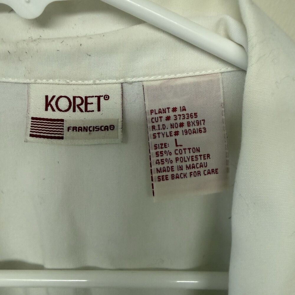 VTG Koret Francisca Full Zip Jacket XL White Multi Patch Grandmacore 90s - Picture 3 of 9